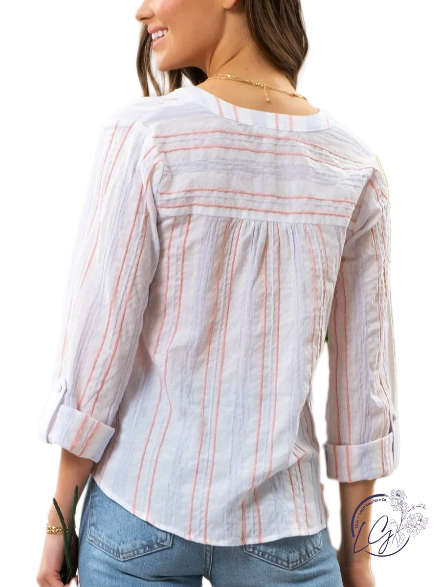 Curvy Wasting Time Striped Top