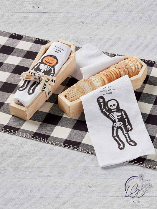 COFFIN CRACKER DISH & TOWEL SETS