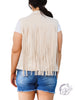 Curvy Light It Up Fringe Faux Suede Vest