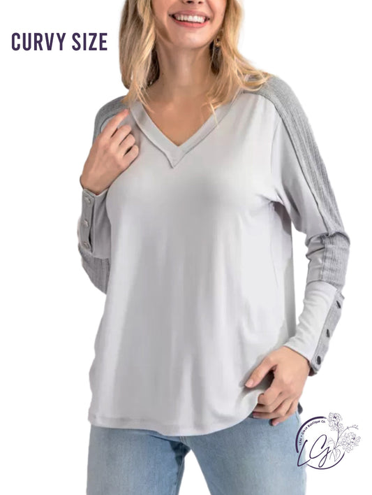 Curvy Retro Threadwork Elegance Top