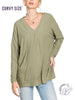 Curvy Brushed Comfort Oversized Ribbed Top