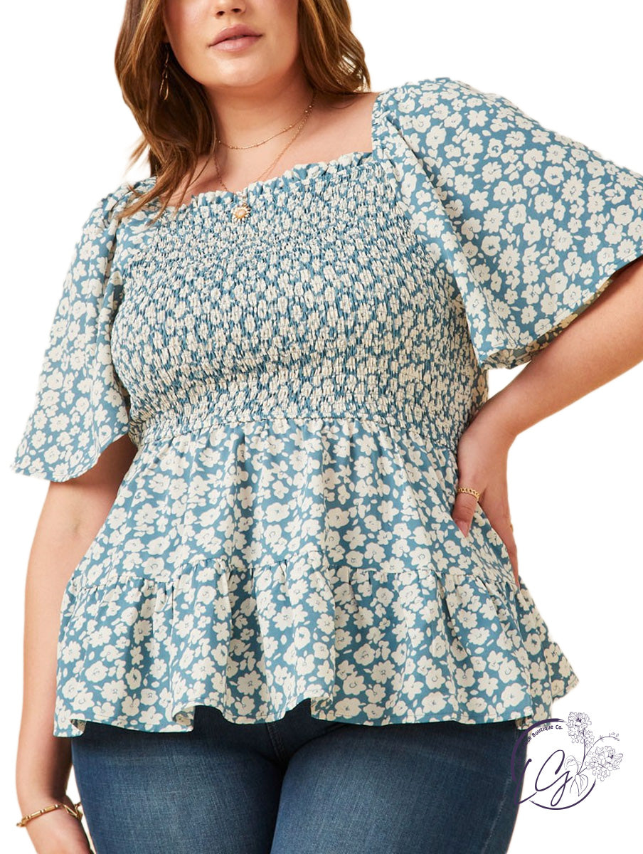 Curvy Meadow Muse Floral Top