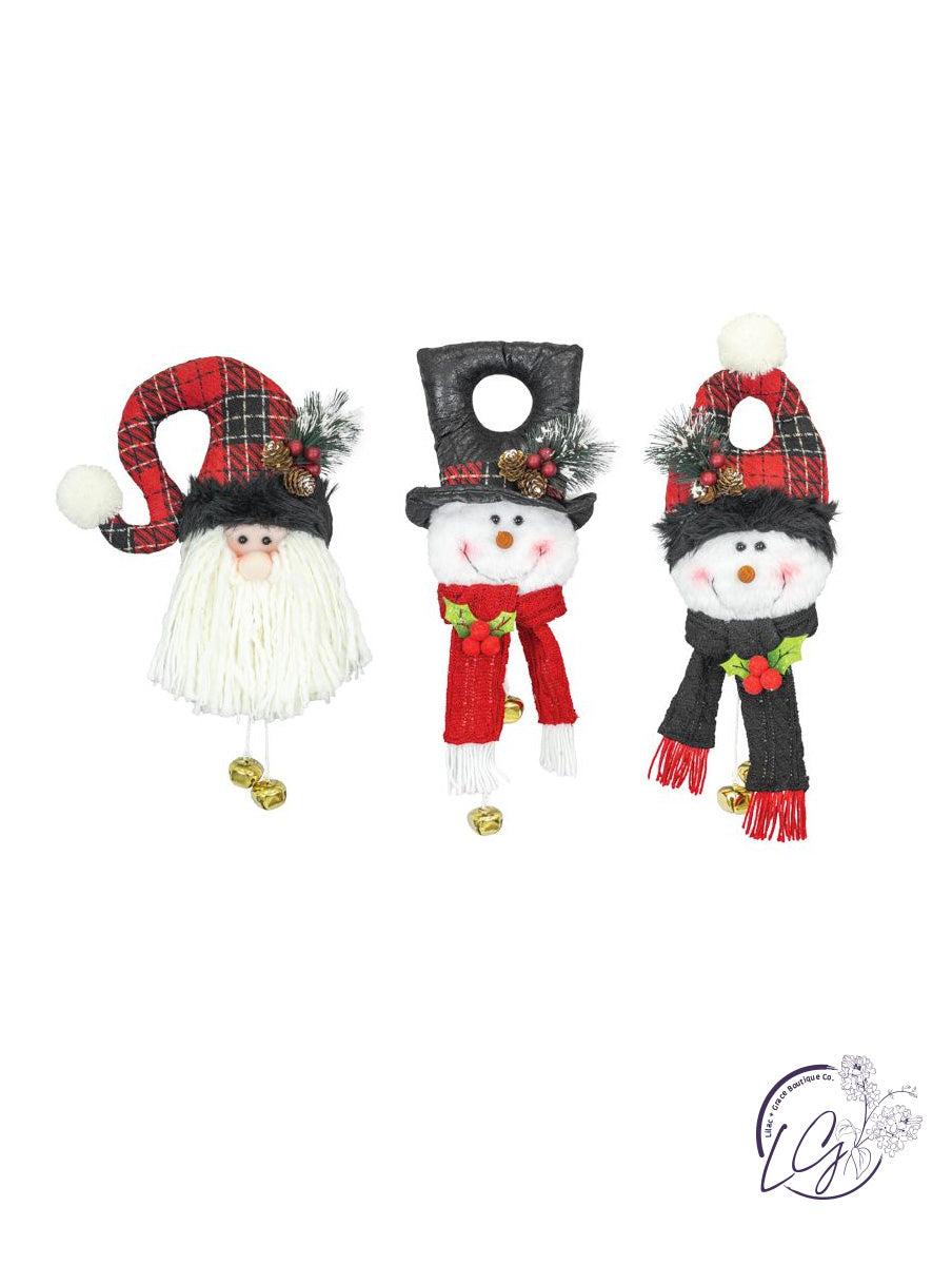 Santa & Snowman Door Knob Hanger