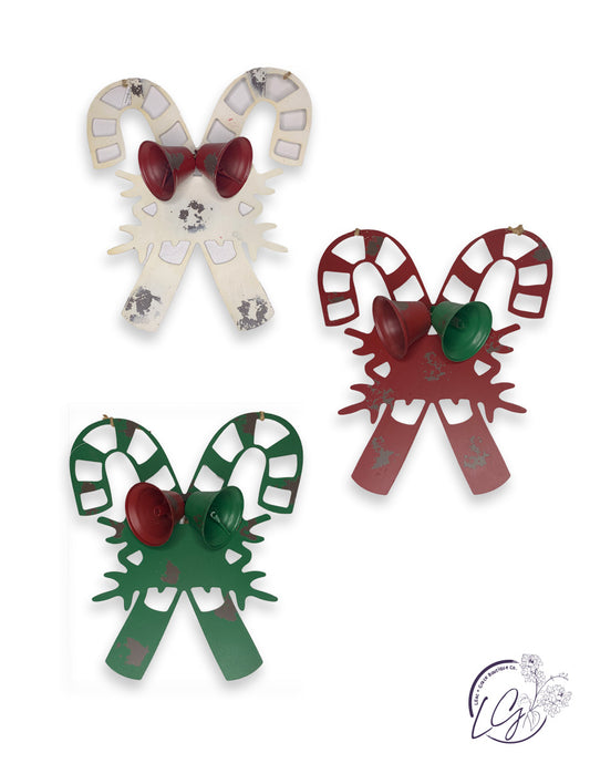 Vintage Candy Cane Bell Hanger