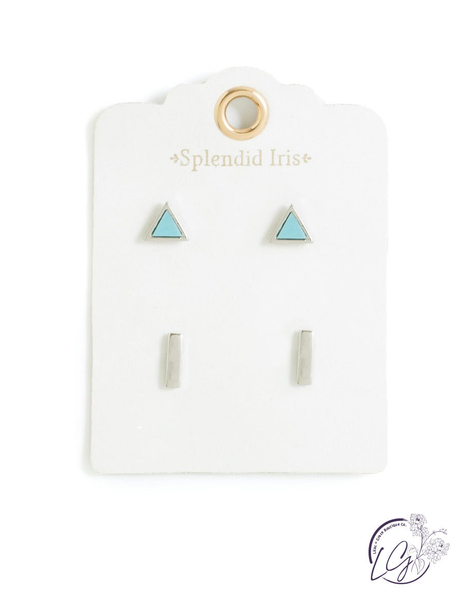 Triangle and Bar Earrings