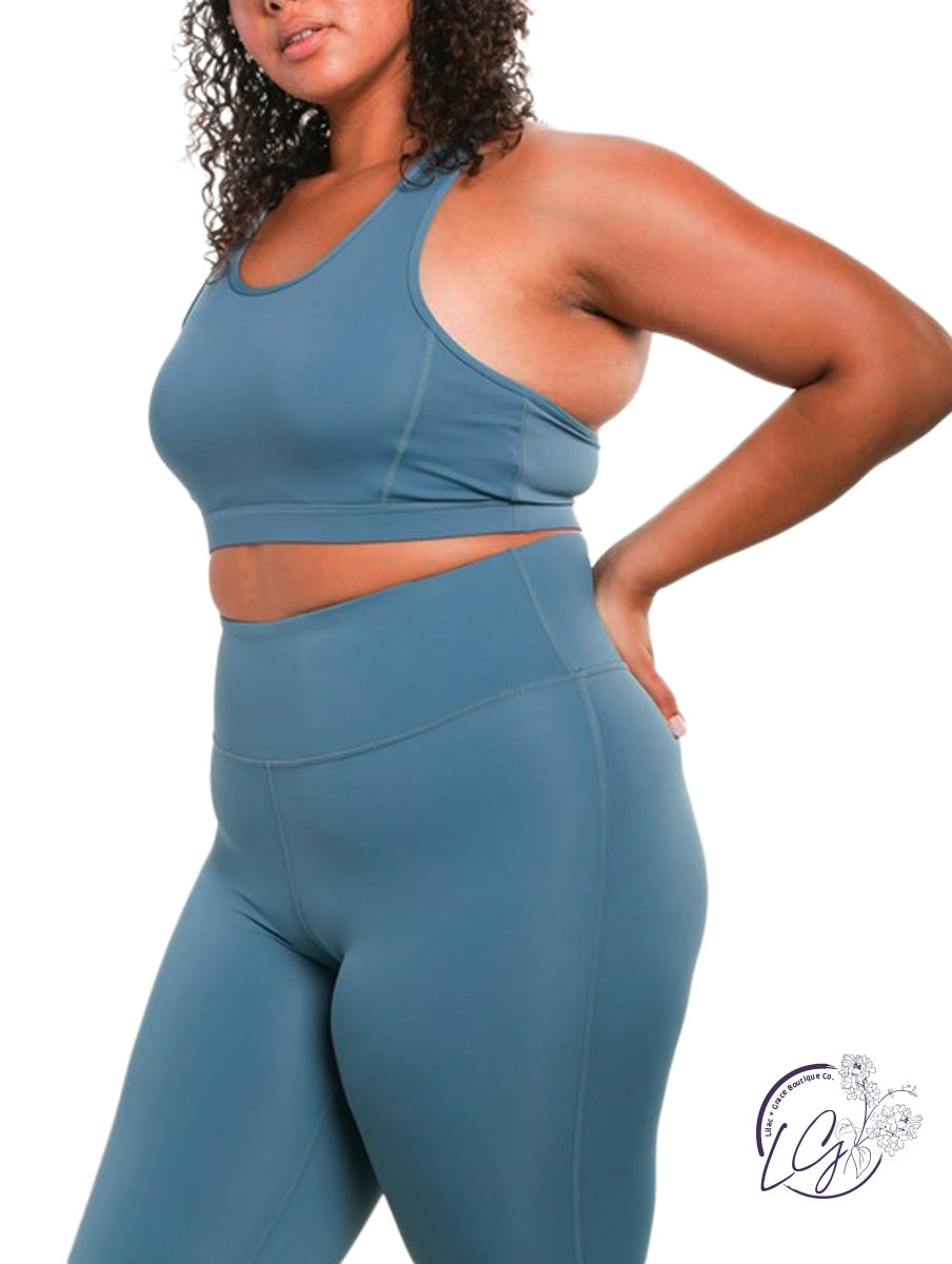 Curvy Essential Twins Racerback Sports Bra