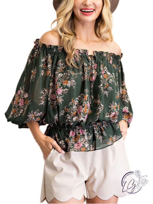 Fool For You Floral Off The Shoulder Blouse