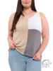 Curvy Early Days Color Block Tank Top