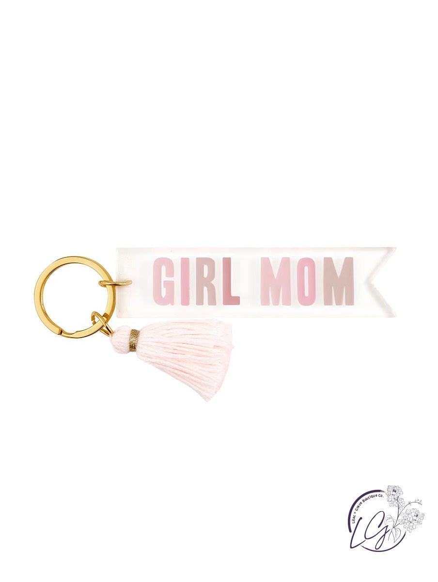 Acrylic Key Tag - Girl Mom