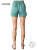 CURVY FRENCH TERRY STITCH DETAILED LOUNGE SHORTS