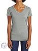 Signature Basic V-Neck Tee in Hth. Grey