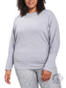 Curvy Waffle-Knit Pullover with Dolman Sleeves