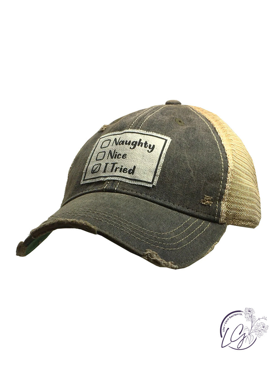 Naughty, Nice, I Tried Trucker Hat