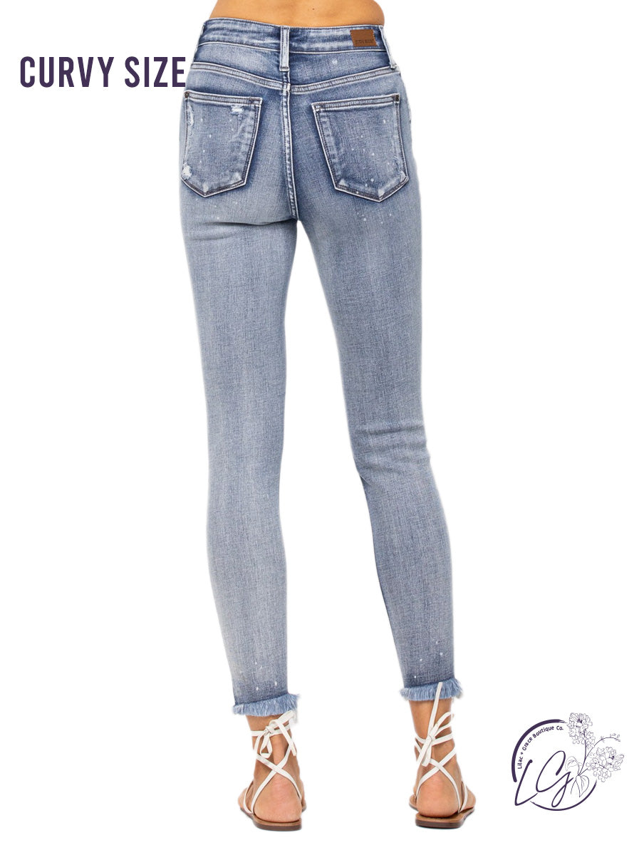 Curvy Julianna High-Rise Button Fly Skinny by Judy Blue