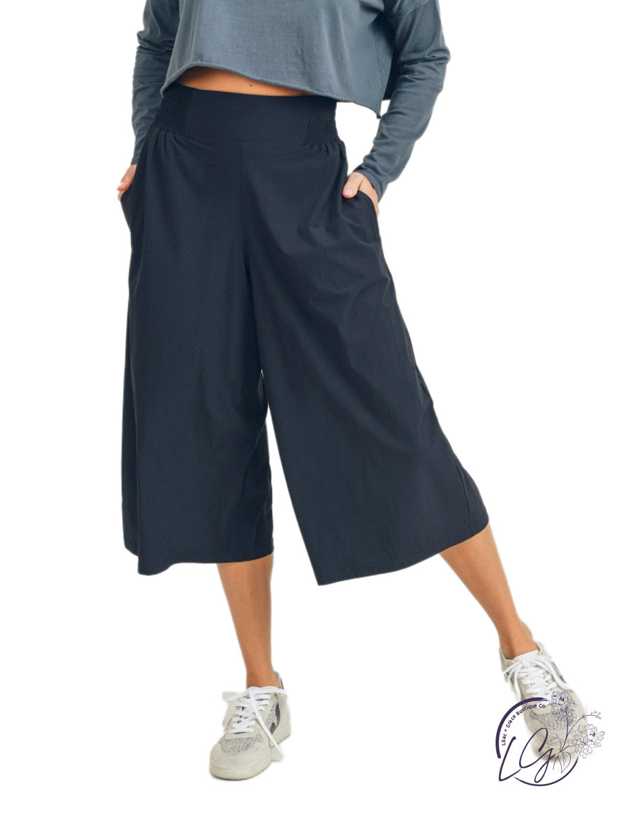 Culotte Pants With Elastic Waistband