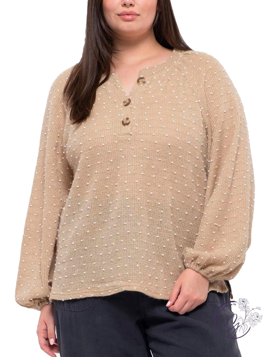 Curvy Chasing A Dream Dotted Long Sleeve