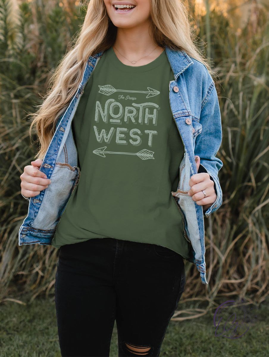 Lead Me To The Northwest Tee in Army Green