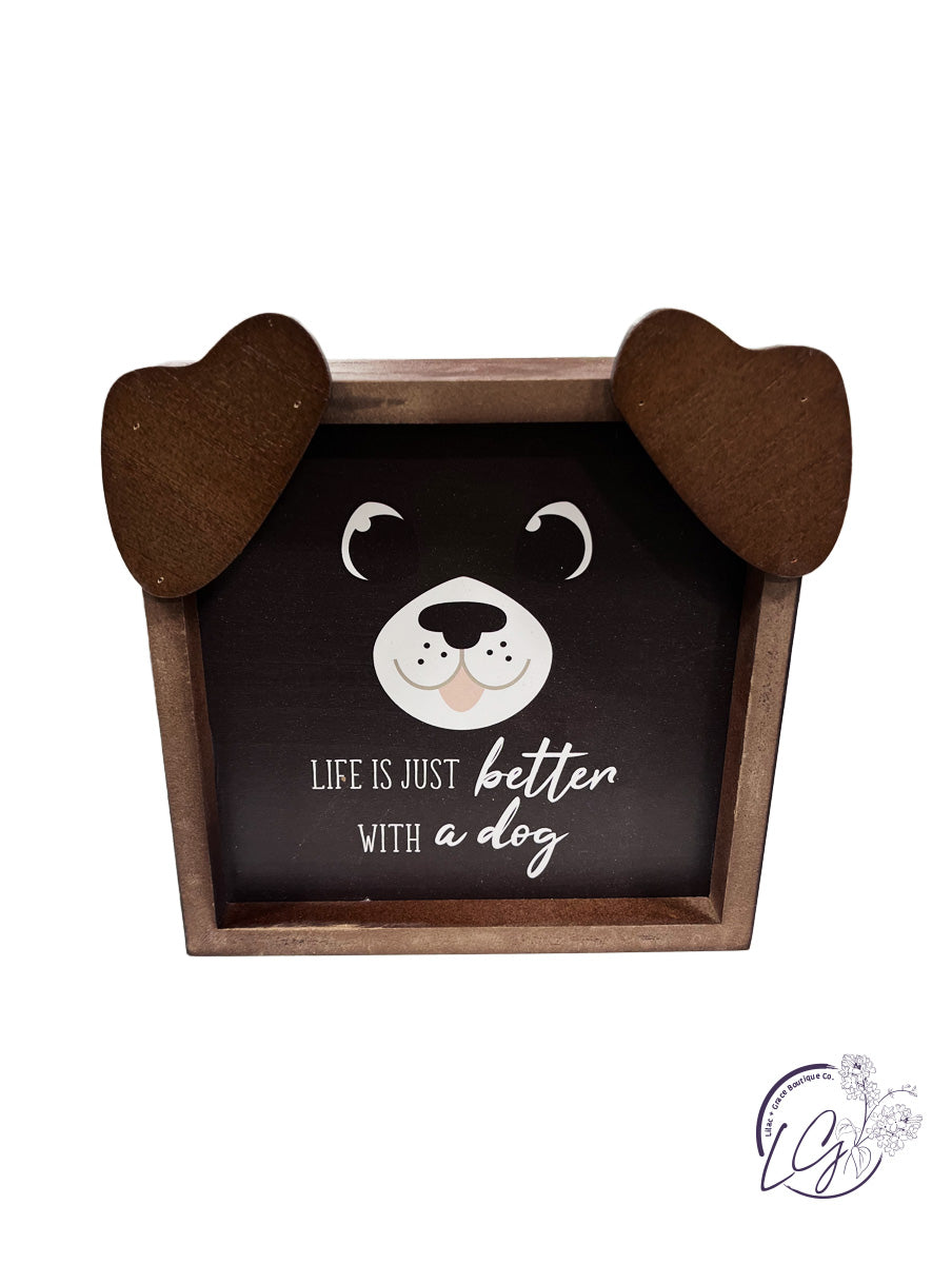 Wood Dog Shaped Box Signs