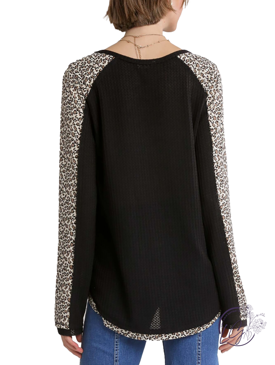 Leopard Is Calling Waffle Knit Long Sleeve