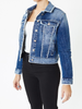 Malia Frayed Denim Jacket by KanCan