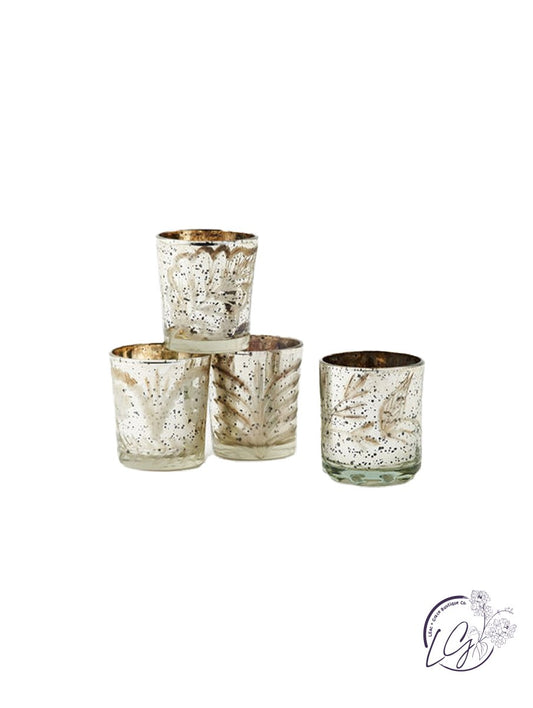 Silver Speckles Glass Votive