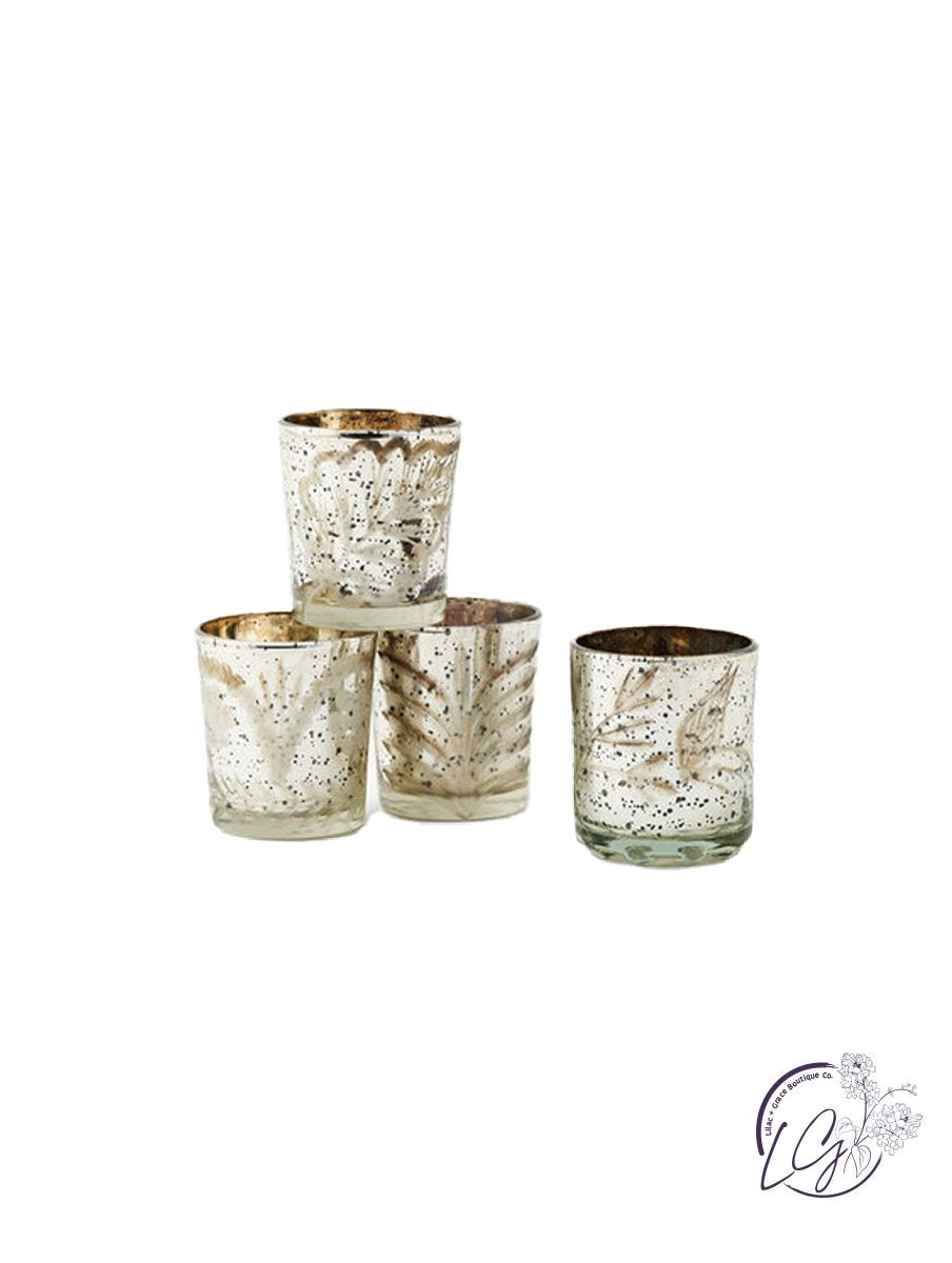 Silver Speckles Glass Votive