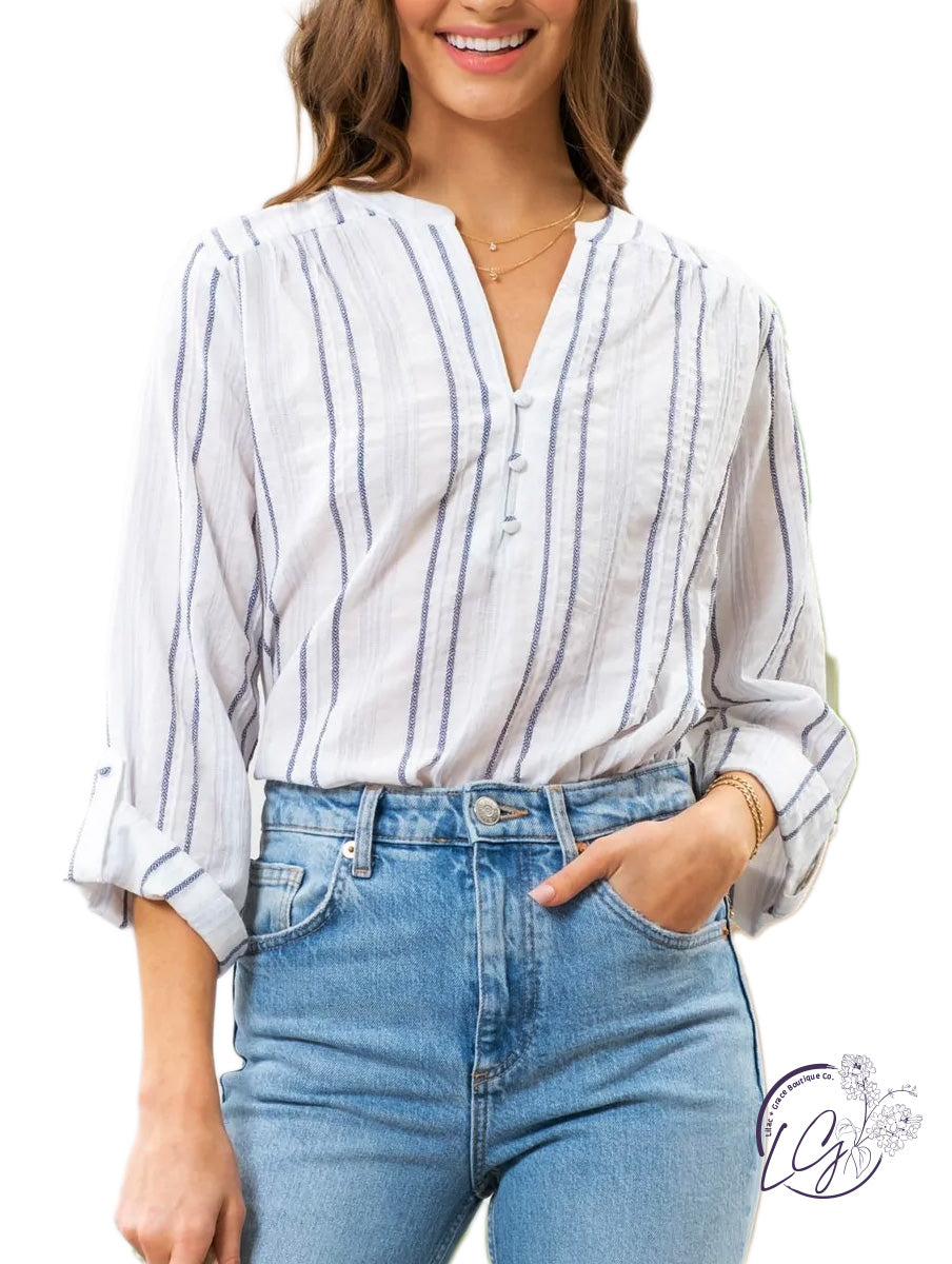 Curvy Wasting Time Striped Top