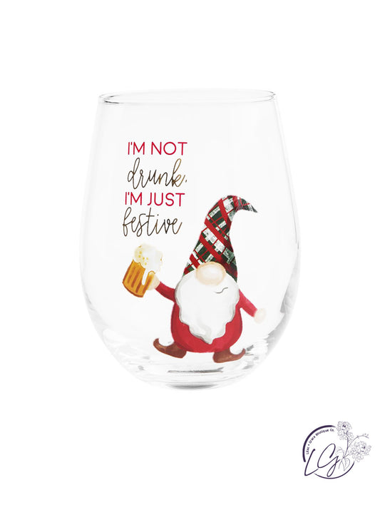 GNOME DRINKING WINE GLASS