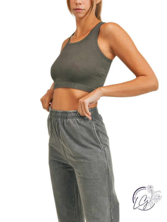 Ribbed Seamless Hybrid Cropped Tank Top