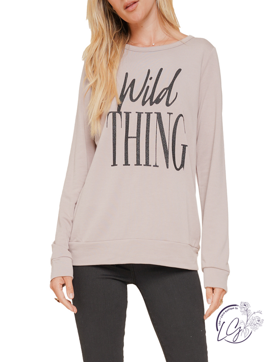 Wild Thing Cutout Back Pullover Sweatshirt