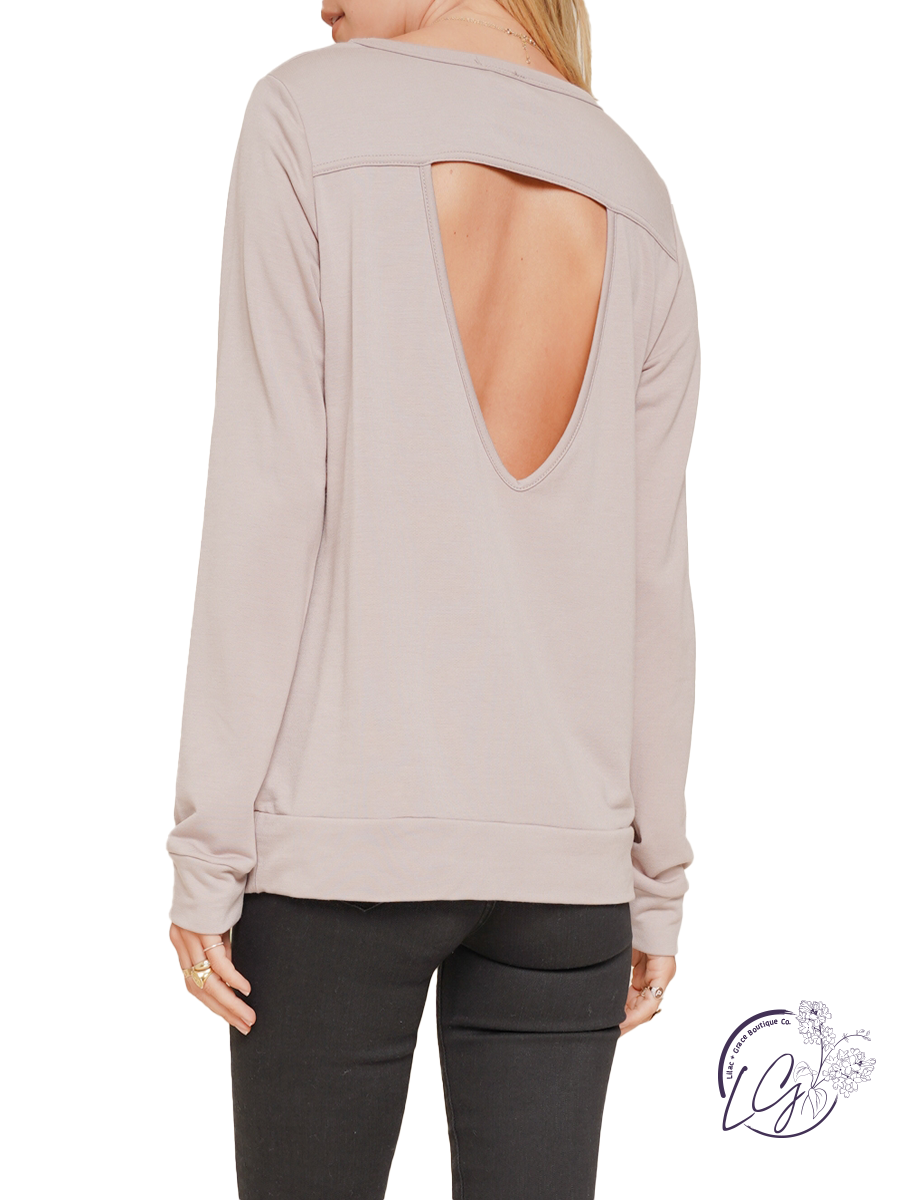 Wild Thing Cutout Back Pullover Sweatshirt