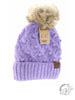 Bobble Knit Fur Pom CC Beanie