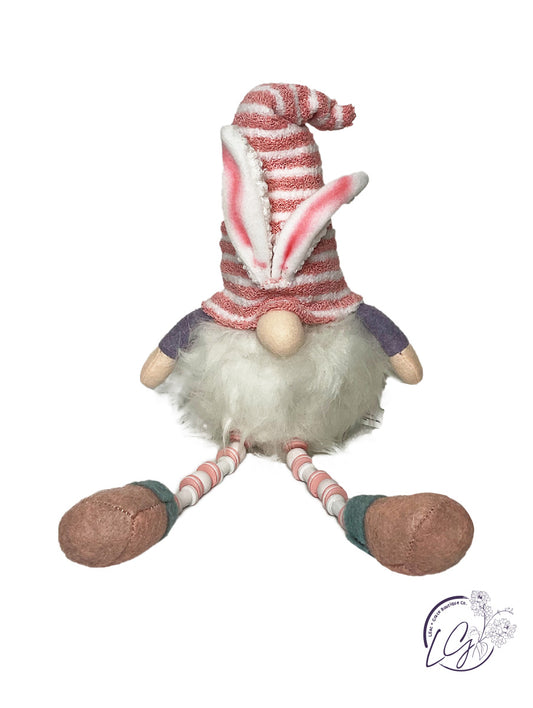 Easter Stripes Gnome Button Leg