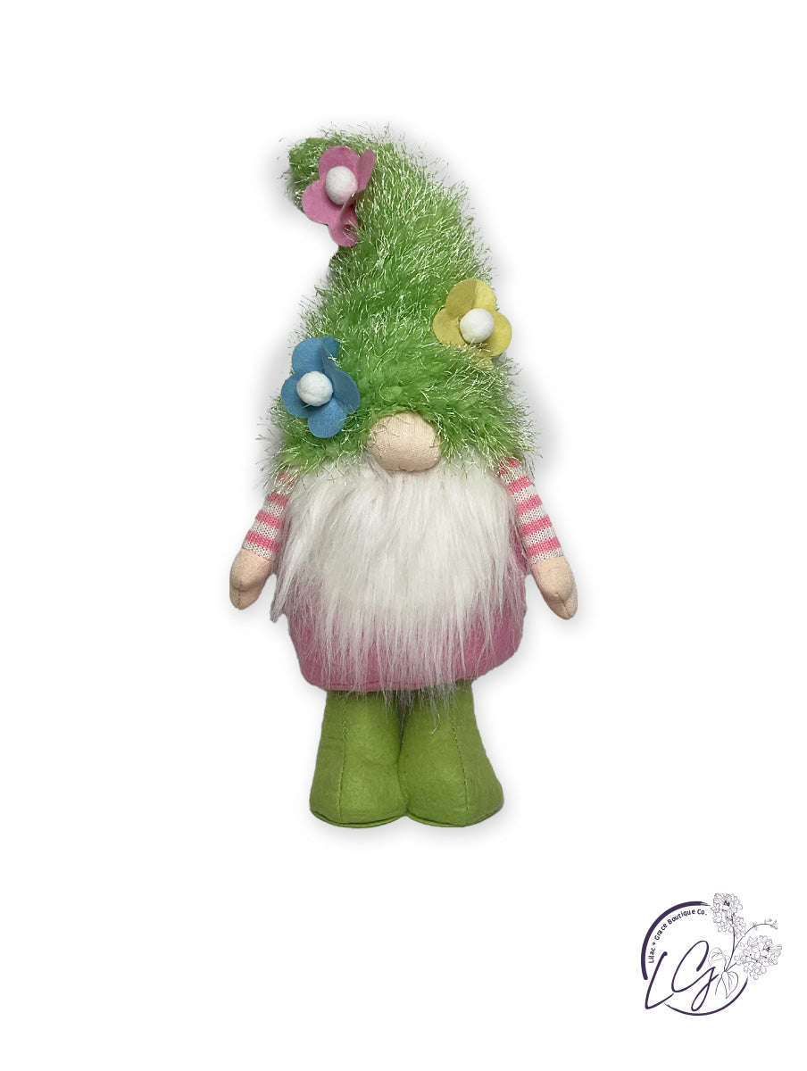 Fuzzy Flower Hat Gnome Stander