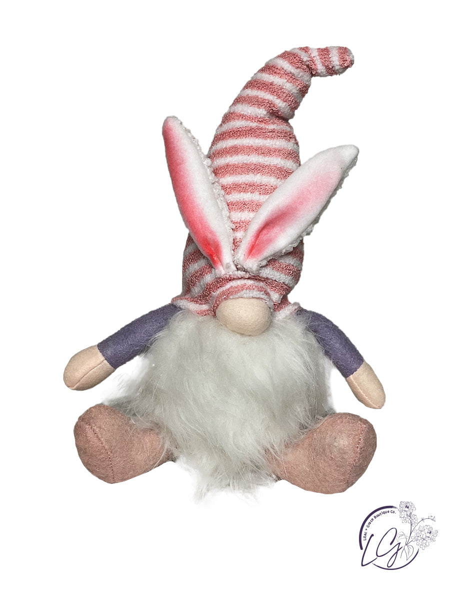 Easter Stripes Gnome Sitter W/Led