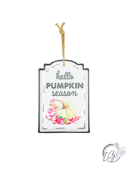 Hello Fall Pumpkin Season Hanger