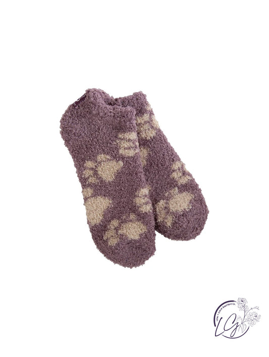 Puppy Print Cozy Low Socks