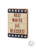 Block Sign - Red White And Blessed