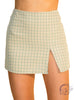 Game on plaid mini skirt