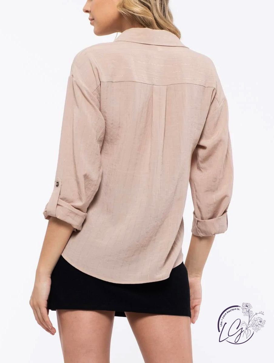 Never Lonely Solid Blouse