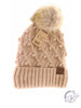 Bobble Knit Fur Pom CC Beanie