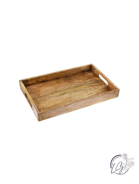 Wooden Serving Tray w/ Cutout Handles