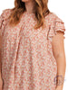 Curvy Floral Printed Woven Top