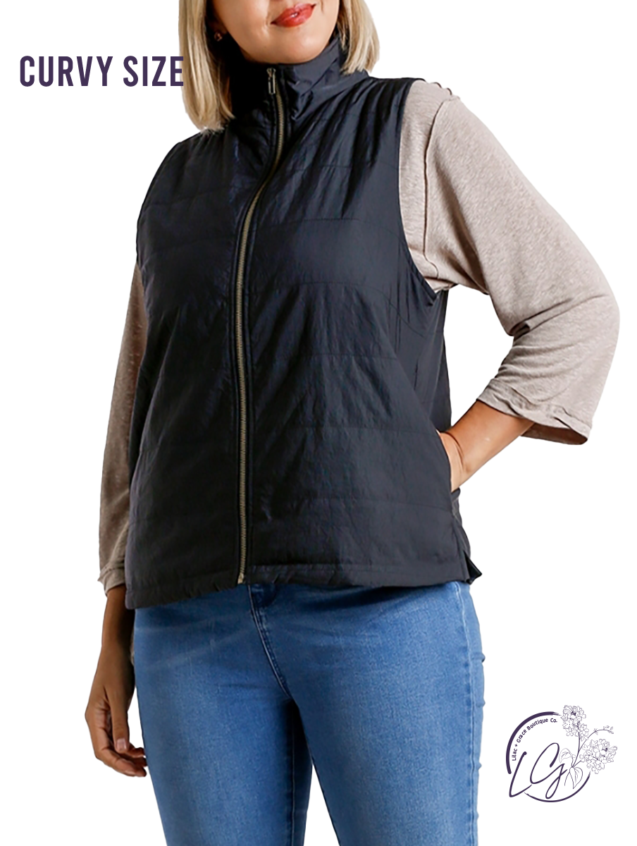 Curvy Don't Wait On Me Zip-Up Vest