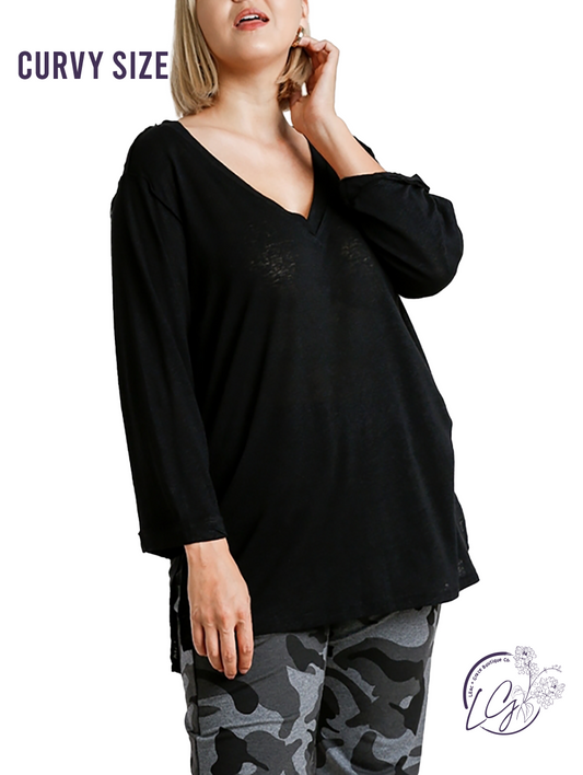 Curvy Playing It Safe Basic Tee