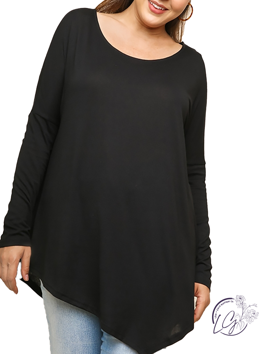 Curvy Daylight Hours Asymmetrical Long Sleeve