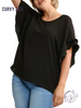 Curvy Come Prepared Ruffle Sleeve Blouse