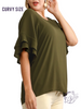 Curvy Come Prepared Ruffle Sleeve Blouse