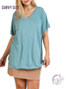 Curvy Just Another Day Basic V-Neck Tee