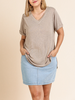 Curvy Just Another Day Basic V-Neck Tee